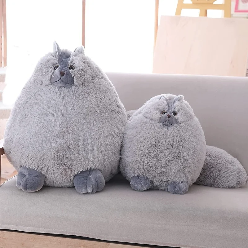 Simulation Cat Cute Gray Plush Toy Soft Pillow Doll Home Daily Decoration Doll Children's Plush Stuffed Animals Fat Kitty Toys