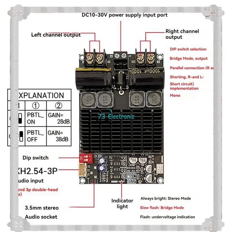 Modul Papan Amplifier Digital 2X Pengiriman 24 Jam 2001 Pure Rear Stage High Power TPA3221 Stereo 100Wx2 Bridge Mono 200W
