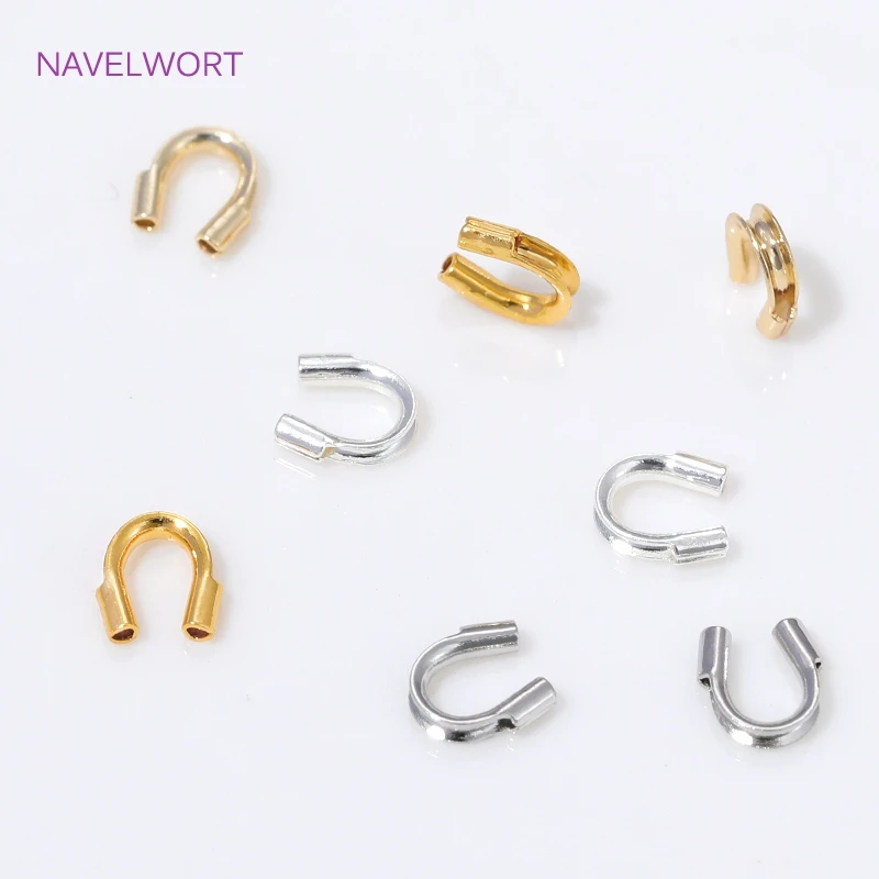 50/100 قطعة 18K مطلية بالذهب سلك نحاسي الحرس الحرس حماة الحلقات U شكل المشابك موصل ، DIY بها بنفسك صنع المجوهرات اكسسوارات #6