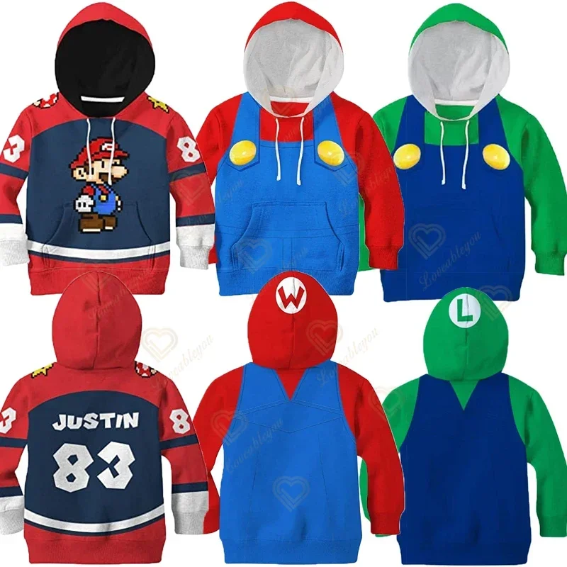 Cosplay Costumes Kids Hoodie 2024 Splicing with Hoode Printing Red Hoodies with Male /female Fashion Leon Logo for Every Day