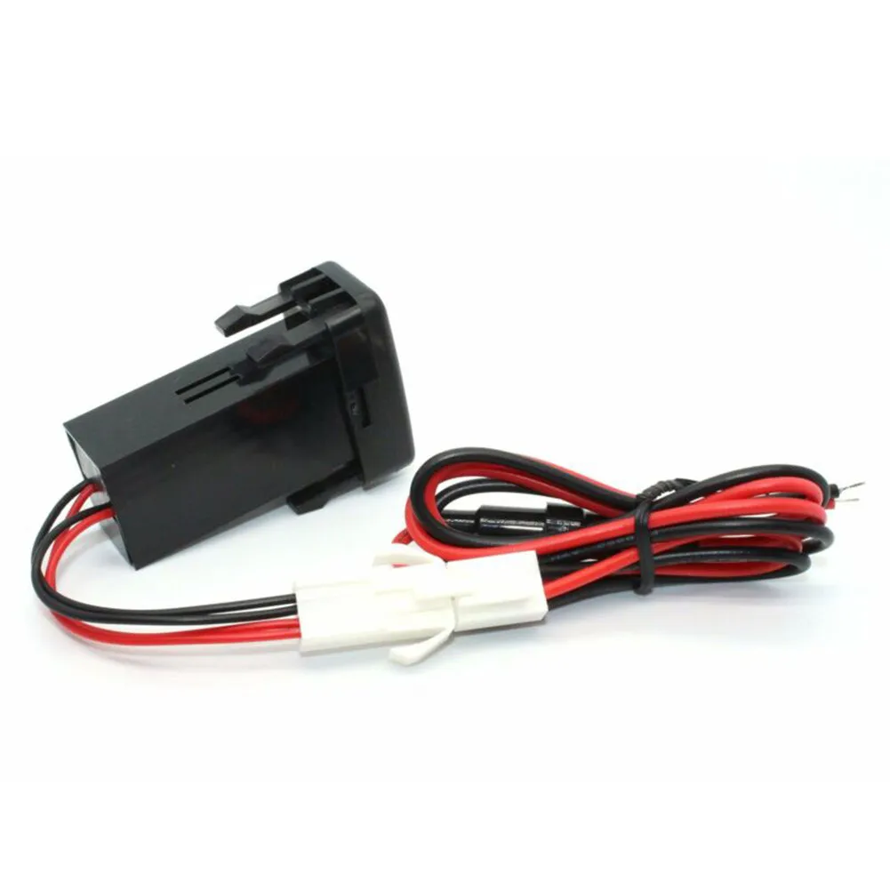 With Wiring And Fuse USB Audio Charger Adapter Car DC 12V Digital USB Port Voltmeter Tester 2.1A Power Exterior