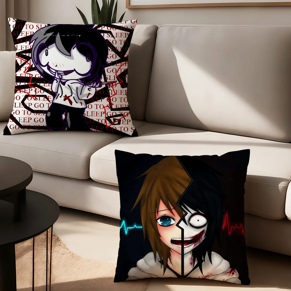 Jeff the Killer funny go to sleep Pillow Case Office Cushions Suitable For Sofa Car Bedroom Decorative Cushion Cover
