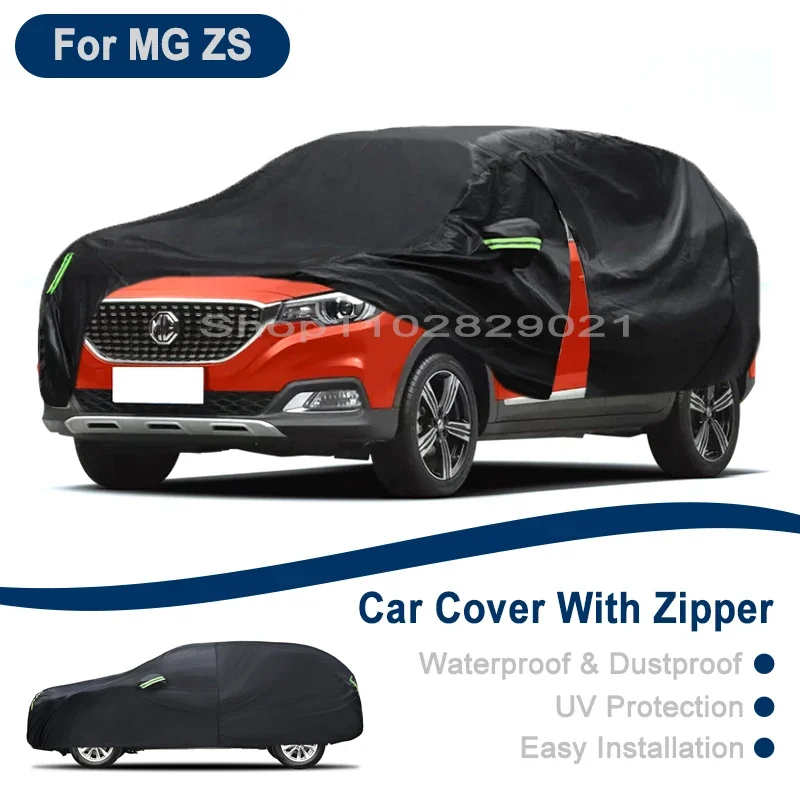 

Outdoor Full Vehicle Cover For MG ZS - Side Zipper Design, Waterproof Dustproof Sun Protection Car Cover
