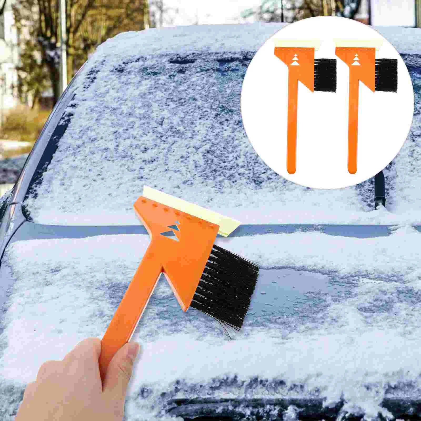 2 Pcs Truck Snow Removal Wiper Ice and Window Squeegee Car Brush