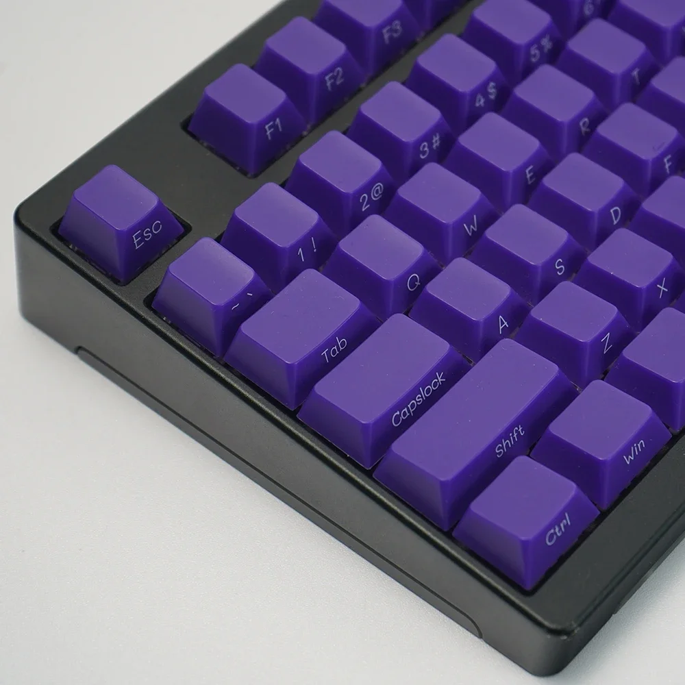 Npkc oem branco retroiluminado keycaps roxo cereja retroiluminado keycap 130 teclas para teclado mecânico mx tampas de chave de impressão lateral