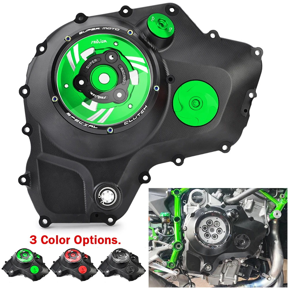 Motorcycle Engine Clear Clutch Cover for Kawasaki NINJA-H2-SX SE NINJA-H2 NINJA-Z-H2-SE