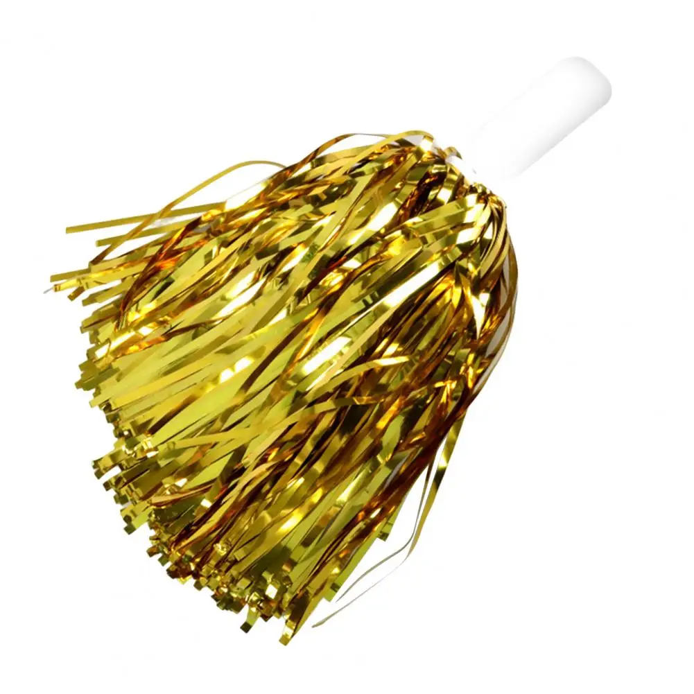 Eco-friendly Cheerleading Pompoms No Fading Adding Vitality Creative Cheerleading Metallic Foil Pompoms