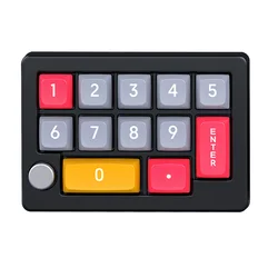 12Keys USB Mini Macro Mechanical Gaming Keyboard, Programming KeyPad with Knobs, RGB LED Backlit KeyPad Macro Support One-Handed