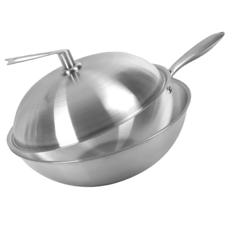 304 Stainless Steel Pan Thickened Non-stick Frying Pan for Cooking on Gas and Induction Burner