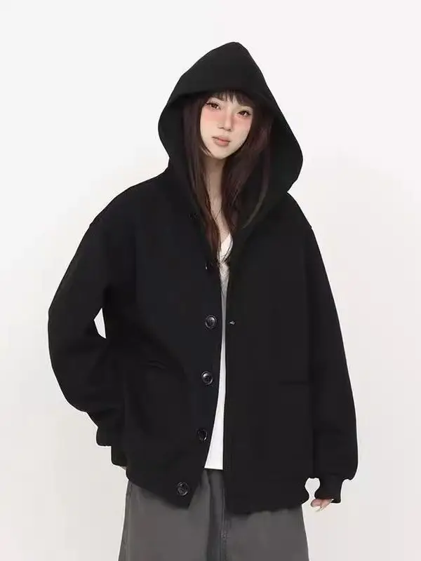 

Американский ретро-кардиган на пуговицах, плотный, свободный, повседневный, для города, новая весенняя коллекция, легко сочетается со всем.