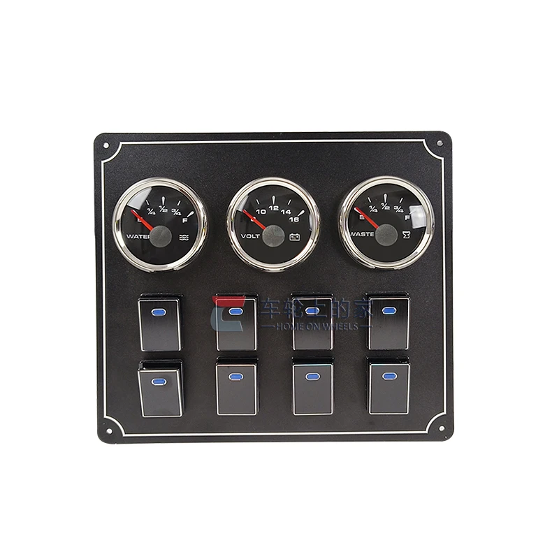 RV aluminum alloy control panel, round switch, free support for text trademark customization RV circuit modification