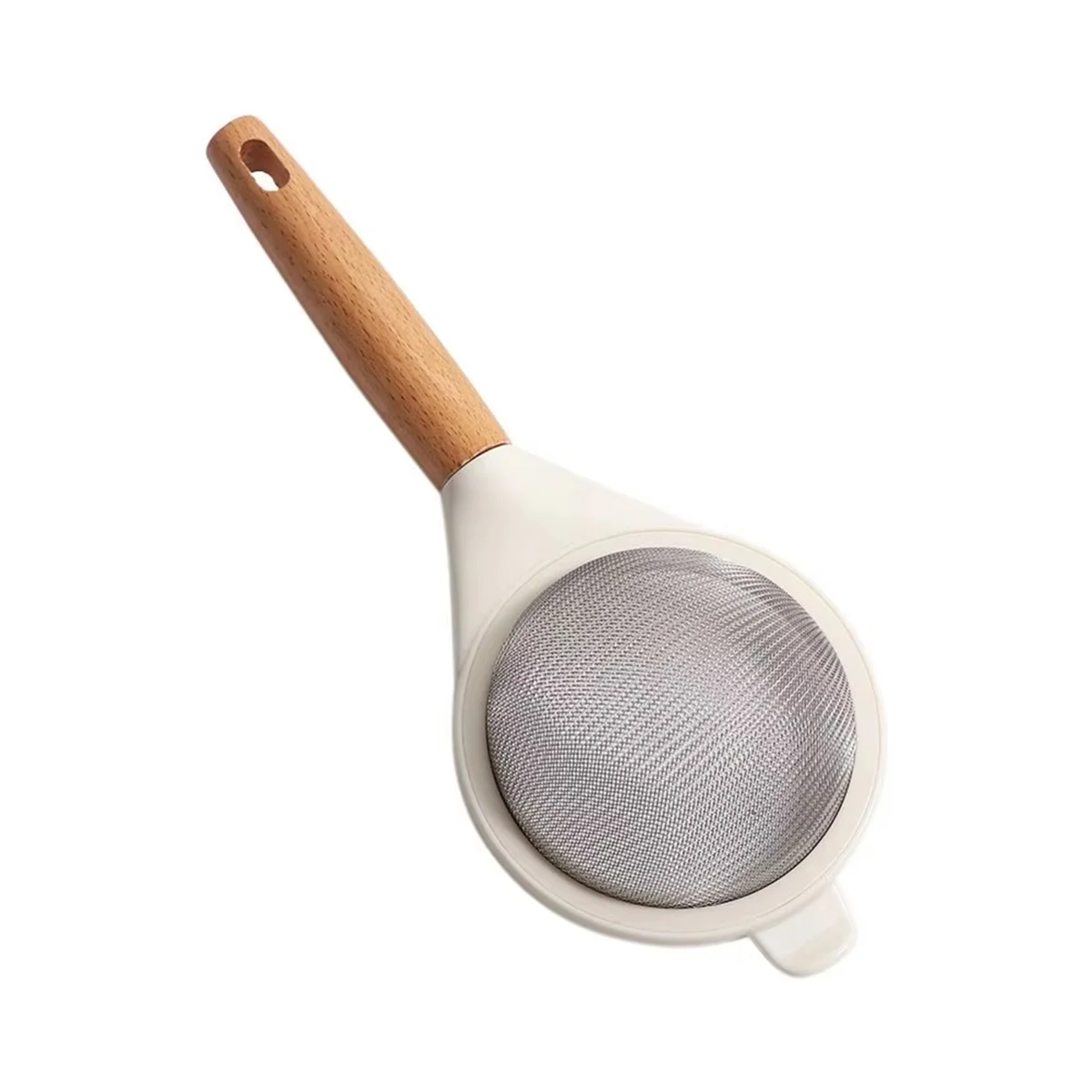 2026 Trend Stainless Steel Fine Mesh Flour Sifter with Wooden Handle - Ideal for Sugar, Cocoa, and Matcha Powder