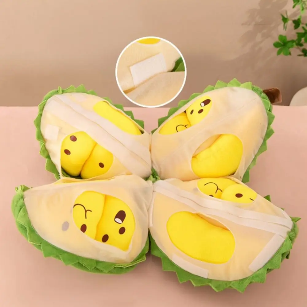 Fluffy Detachable Durian Plush Toy Collection Soft Fruit Durian Plush Pillow Appease Cute Peeling Durian Plush Doll