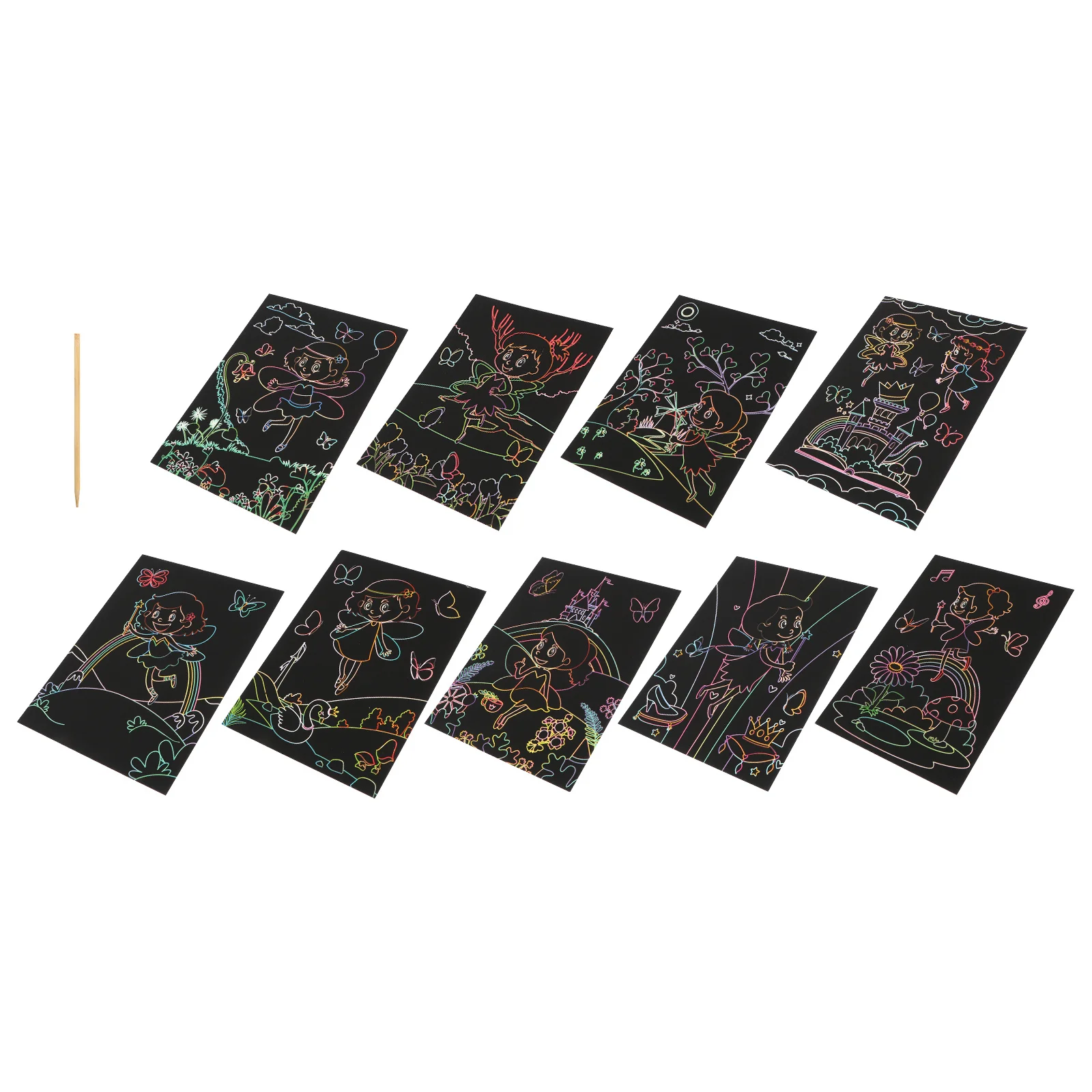 

1 set 1 Set Scratch Paper Diy Scratch Off Cards Scraping Painting For Kids Creative Activity Craft Party Favors Gift