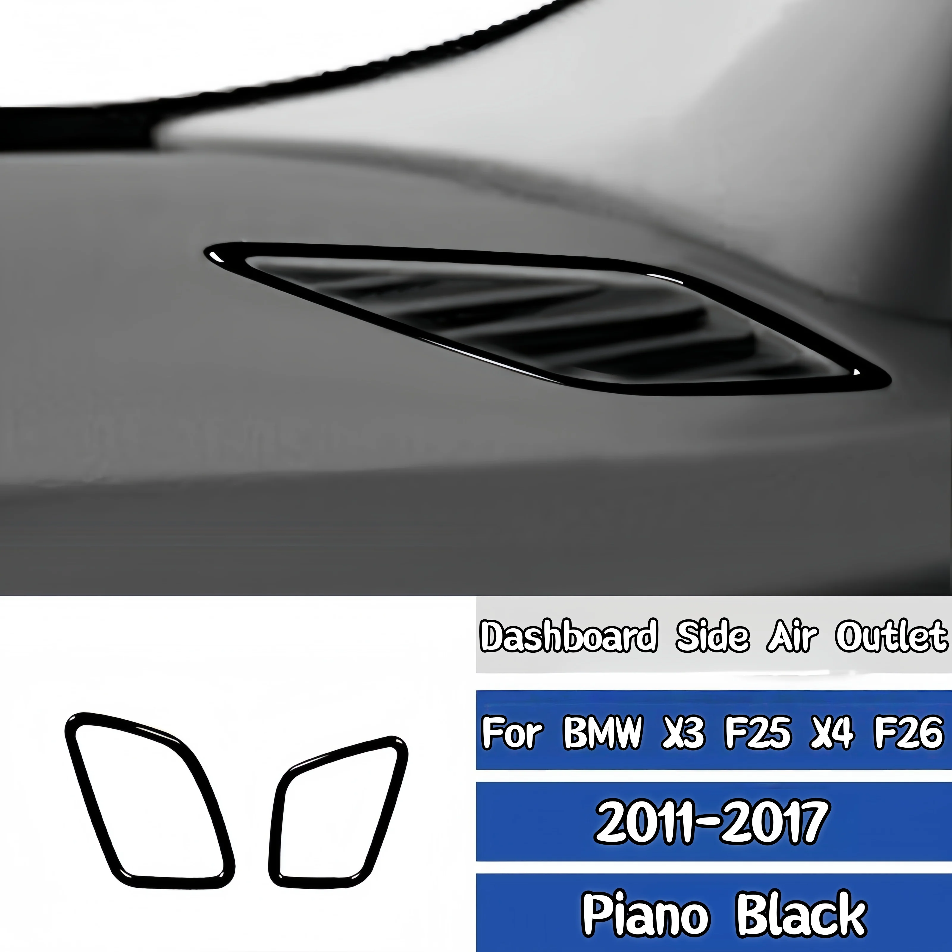 For BMW X3 F25 X4 F26 2011-2017 Piano Black Car Dashboard Air Conditioning Defrosting Vent Trim Cover Decor Stickers Accessories