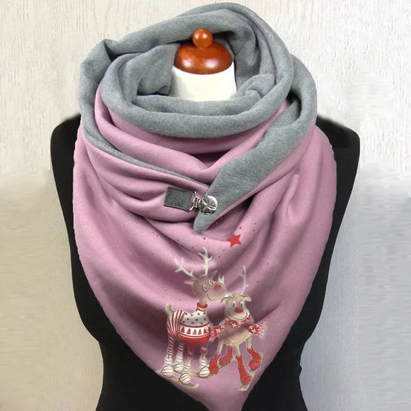 Chrismas Snowflake and Gnome Print 3D Printed Scarf and Shawl Warm for Women and Men