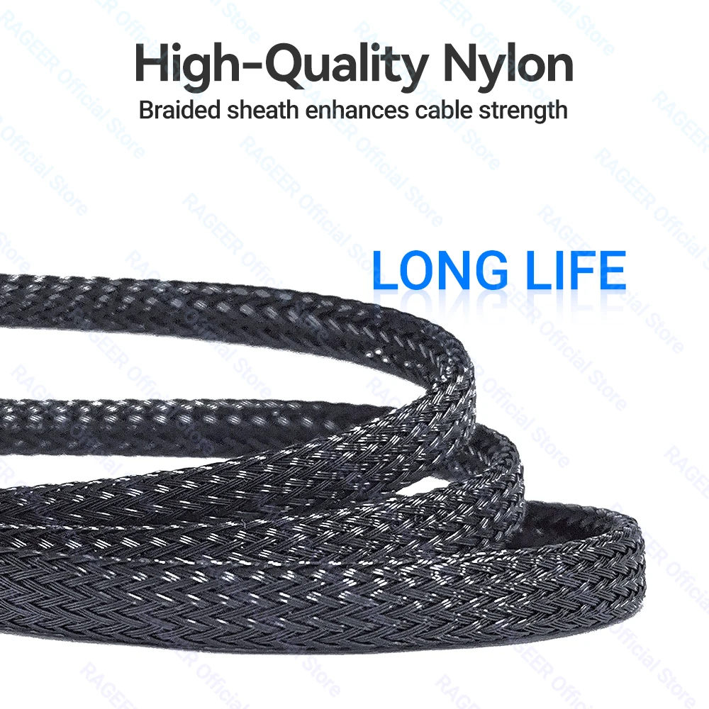 Cabo divisor de ventilador RAGEER 1 a 2/3/4 PWM - Conectores fêmea para macho trançados de nylon de 4 pinos para resfriamento de caixa de PC