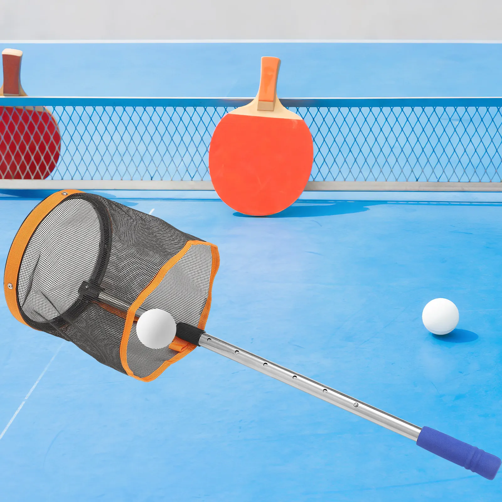

Table Tennis Ball Picker Large Capacity Portable Metal Retractable Handle Picks Balls Efficiently Saves Training Time Outdoor