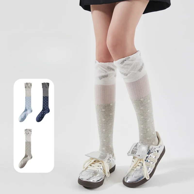 

1/3 пары японских женских летних носков до середины икры, тонкие кружевные с вырезами, элегантные штабелируемые носки для похудения, модные повседневные дышащие носки