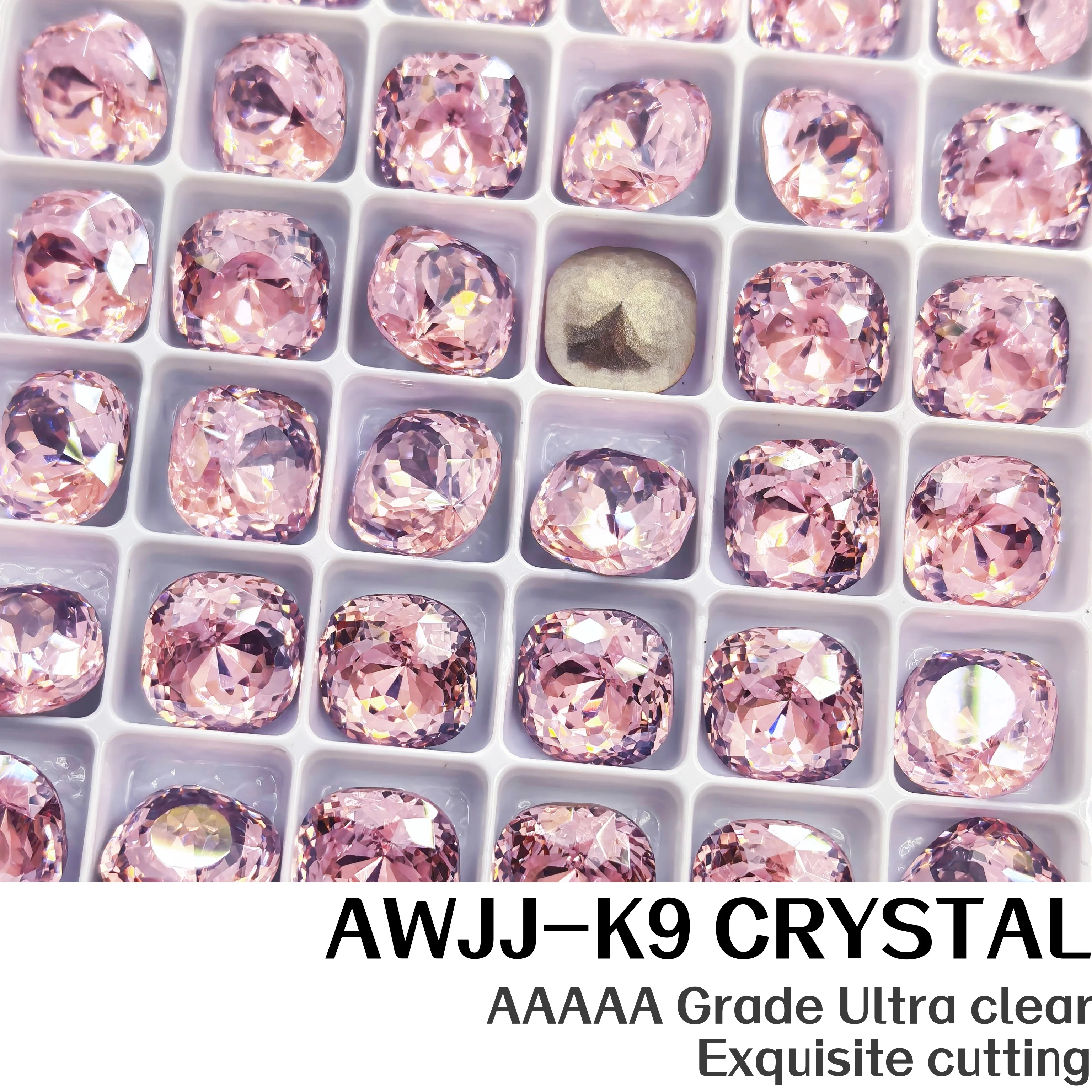 

Board Pack 10mm Nest Cut Fat Square K9 Crystal Rhinestones Dense Facets Super Sparkle Pointed Back for Nail Jewelry DIY
