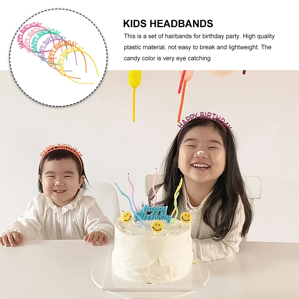

8 Plastic Hairb s Lightweight C y Color Birthday Party Supplies Adult Kids Headdress Decorations Not Easy to Break