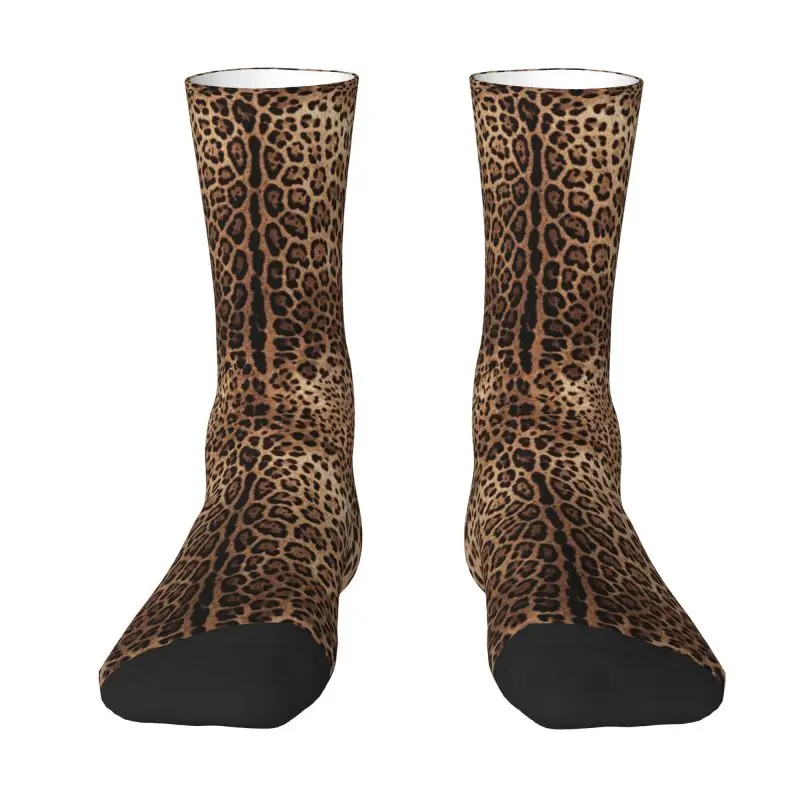 

Custom Leopard Print Dress Socks Men Women Warm Fashion Novelty Animal Skin Crew Socks