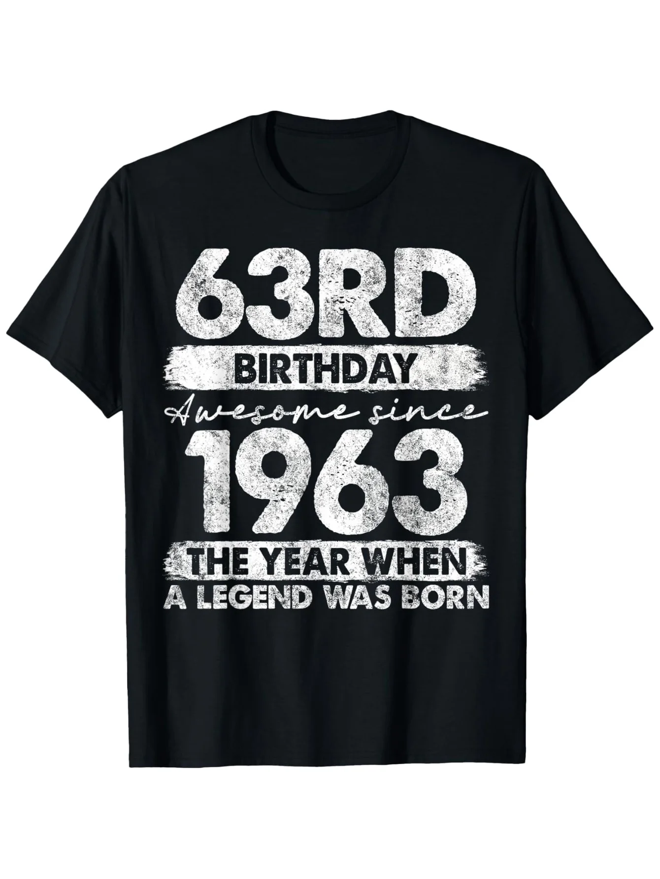 63rd Birthday Gift T-Shirt for Men  Women - Vintage 1963 Limited Edition Suitable for Mom, Dad, Year-Round,   Soft Round Neck Shirt with 1963 Print,  Apparel for 63 Year Olds