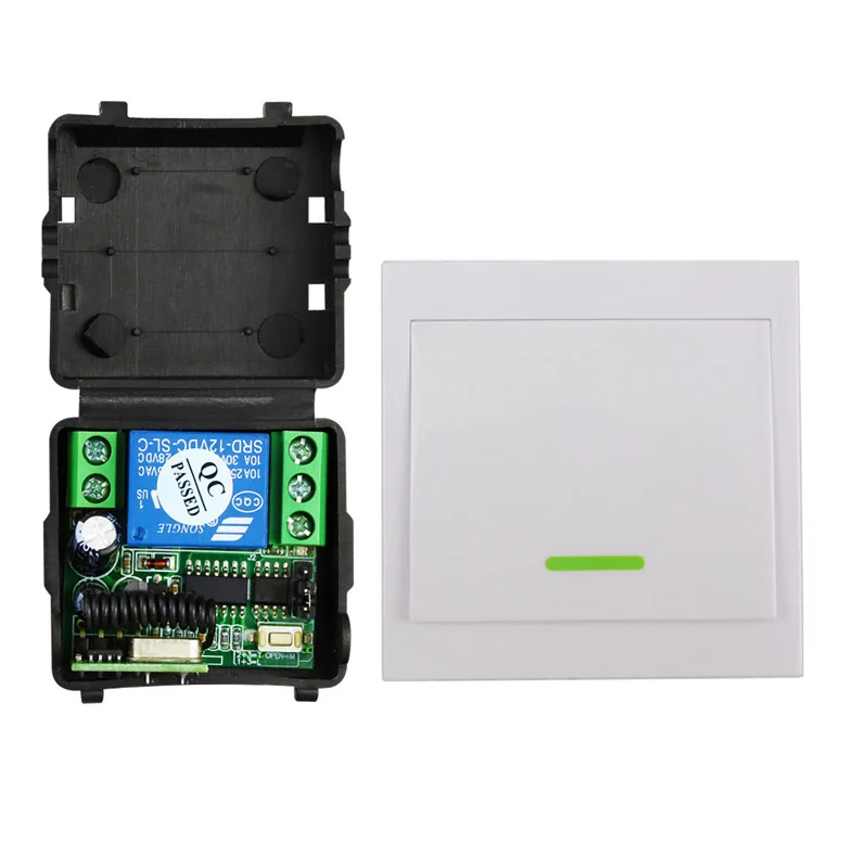 Universal rf DC 12 v 1 canal mini luz de control remoto inalámbrico/interruptor de puerta eléctrica Interruptor táctil de pared 433mhz