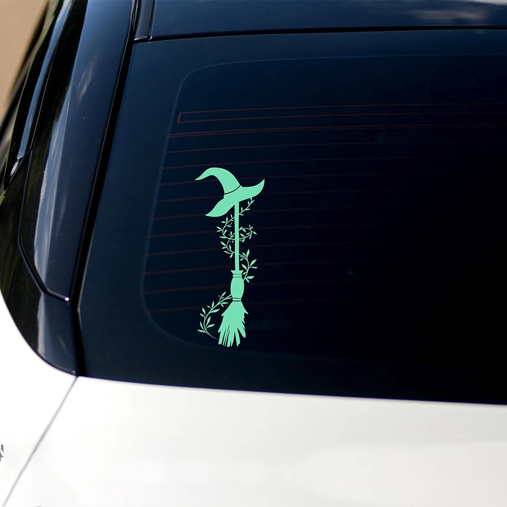 Funny Witches Broom Car Styling Vinyl Decals,Die Cut Vinyl Waterproof Tuning Stickers Accessories