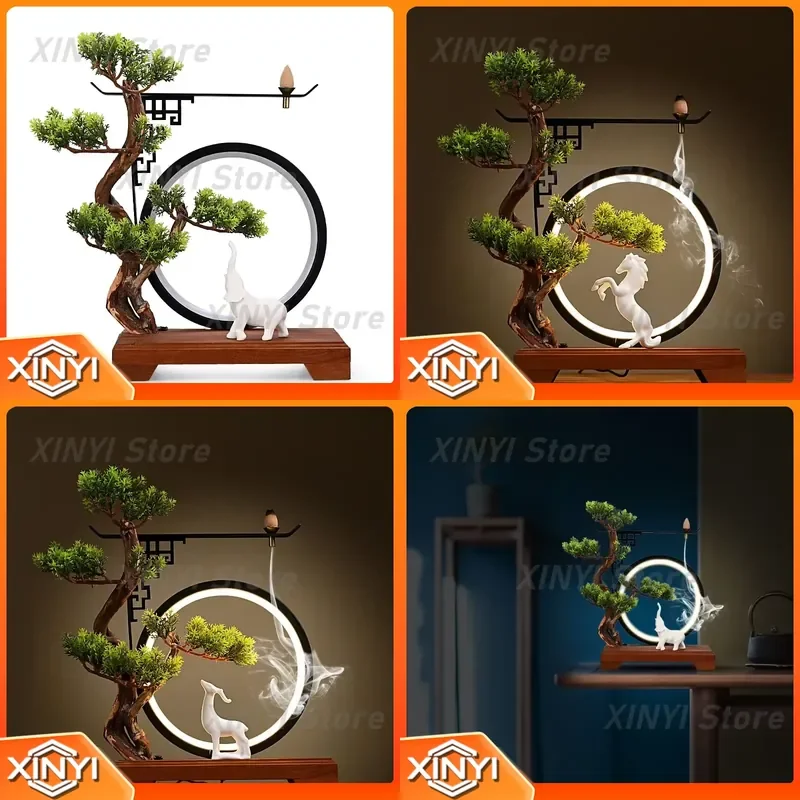 Modern Garden Backflow Incense Burner for Home Decor for Living Room for Bedroom Smoke Waterfall Electronic Censer Humidifier