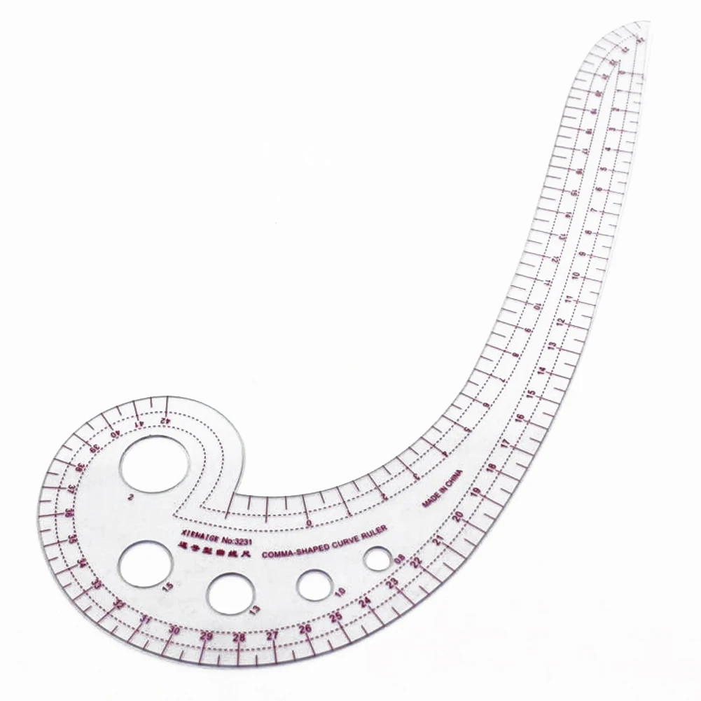 أدوات الخياطة البلاستيكية الشفافة على شكل فاصلة منحنى حاكم التصميم تصميم حاكم #6