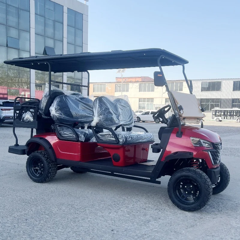 Hot Selling 4 Wheel Disc Brakes 10 Inch Display 6 Seats AC Motor 5kw Off-Road Electric Golf Cart Max100km 28mph Lift Golf Cart