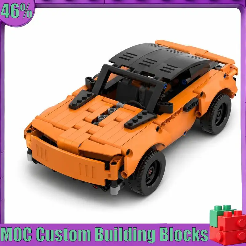 

487PCS Orange Technical Off Road Pickup Truck MOC Vehicle Model Assembly Building Blocks Educational Collection Birthday Gifts