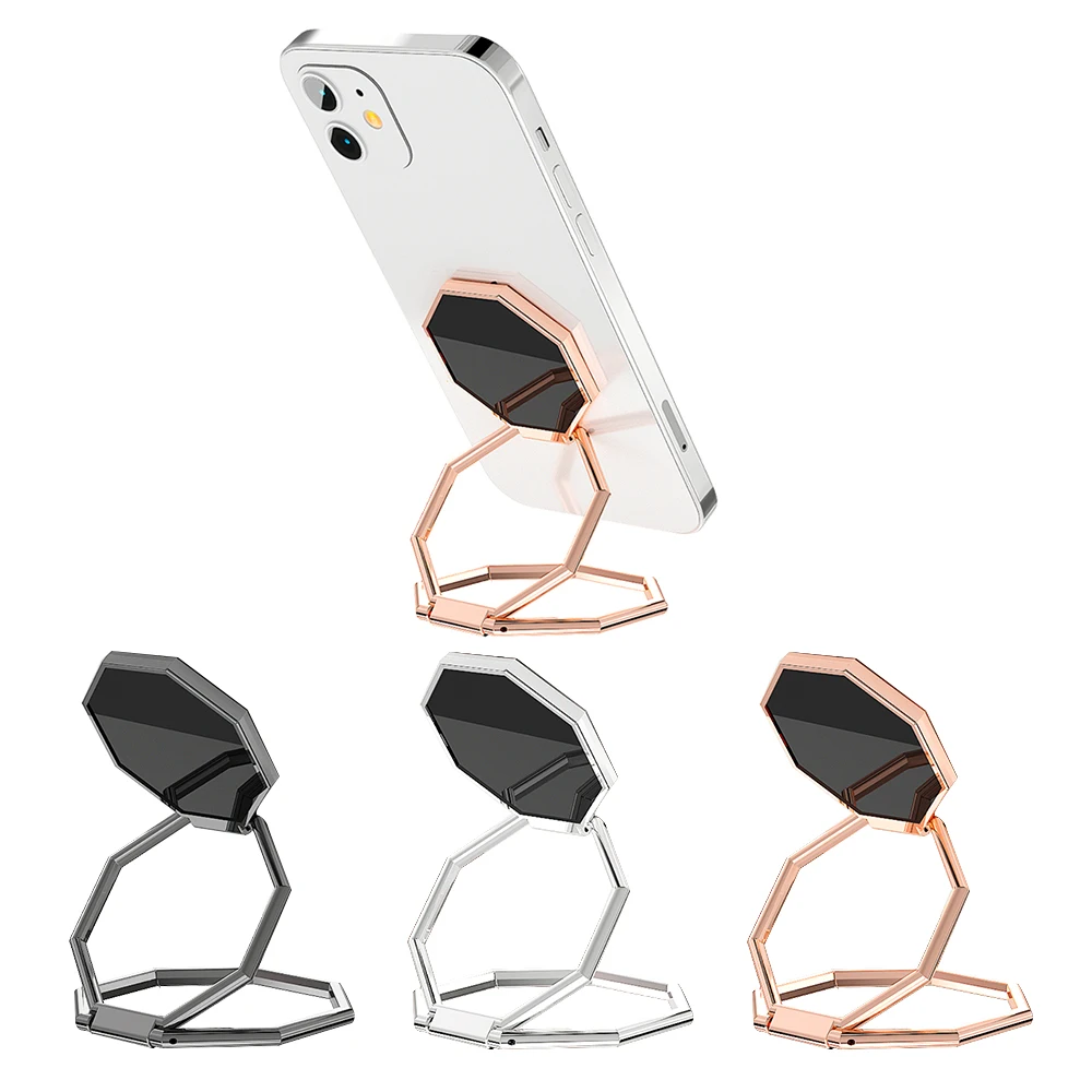 Hot 360 Rotation Mobile Phone Foldable Stand Back Ultra Thin Phone Ring Holder Multi Angle Portable Desk Metal Finger Kickstand