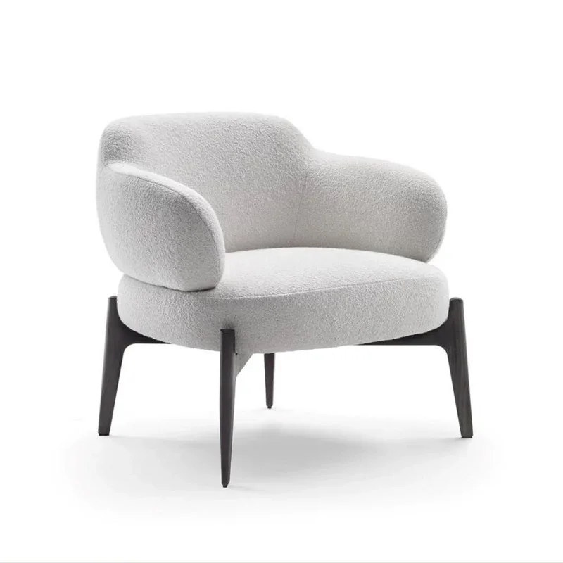 

Nordic light luxury single sofa chair designer solid wood sofa beauty salon sales department office negotiation area chair