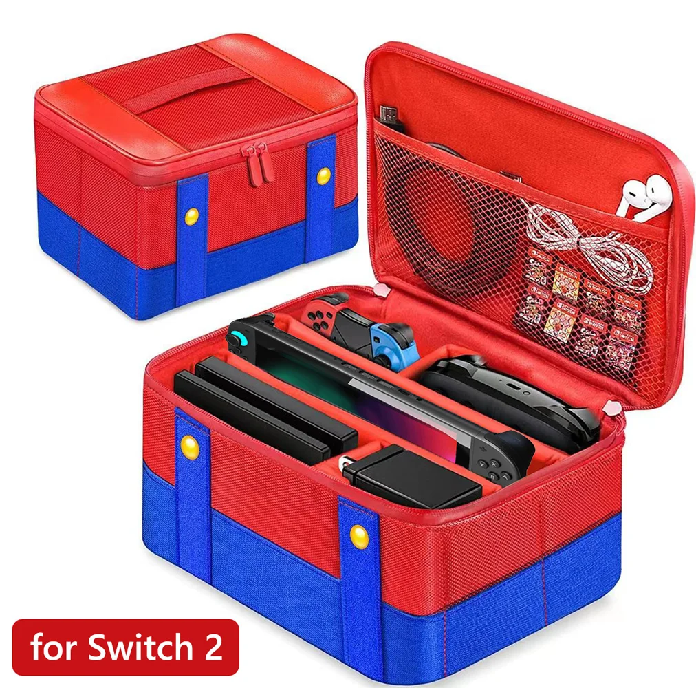 Estuche de almacenamiento grande para Nintendo Switch 2025, accesorios Mario, bolso de mano de transporte duro para Switch 2, cubierta impermeable de carcasa EVA
