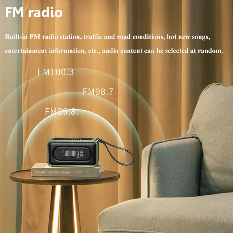 Mini haut-parleur Bluetooth Portable, appel mains libres sans fil, caisson de basses extérieur, enregistreur Bluetooth USB, double lecteur de musique TF, minuterie de sommeil