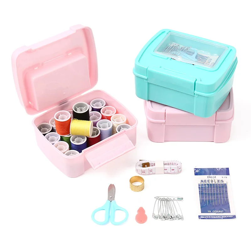 

Handicraft DIY Plastic Needle Thread Storage Box Hand Sewing Tool Set Portable Student Travel Lady Scissors G115