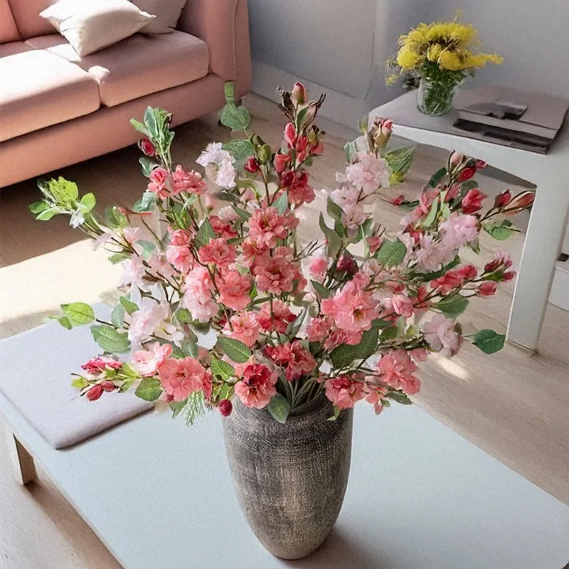 

73CM Real Looking Single Stem Camellia INS Style Artificial Silk Flowers for Home Decor Office Office Table Arrangements