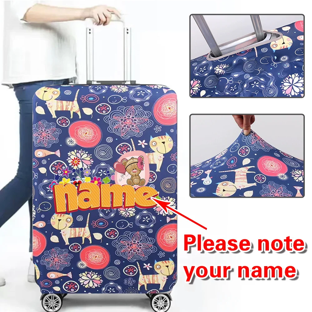

Персонализированный чехол для чемодана с именем, защитный чехол для багажа на колесиках, многоразовый, для чемоданов 18-32 дюйма