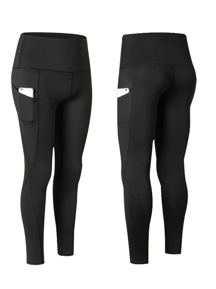 Leggings Fitness in poliestere vendita Leggins da palestra pantaloni da Yoga elastici a vita alta pantaloni sportivi da donna tasche