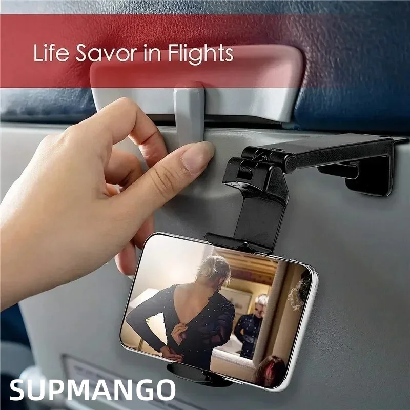 Mobile Phone Holder Portable Travel Device Desktop Mount Foldable Rotating Selfie Train Airplane Seat Support