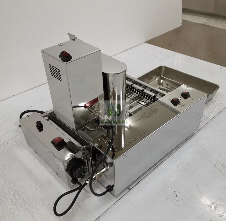 automatic electric donut  4 rows doughnut making mini donut frying  circle dough bread maker machine