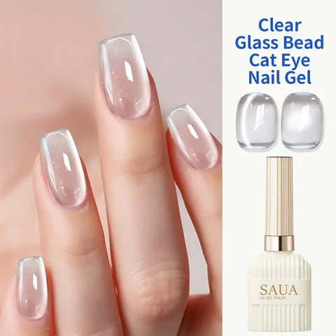 15 ml Fluid Bright White Cat-shaped Magnetic Gel Nail Paint. Super shiny, removable gel, mirror finish, cat-shaped magnetic gel nail paint (UV/LED).