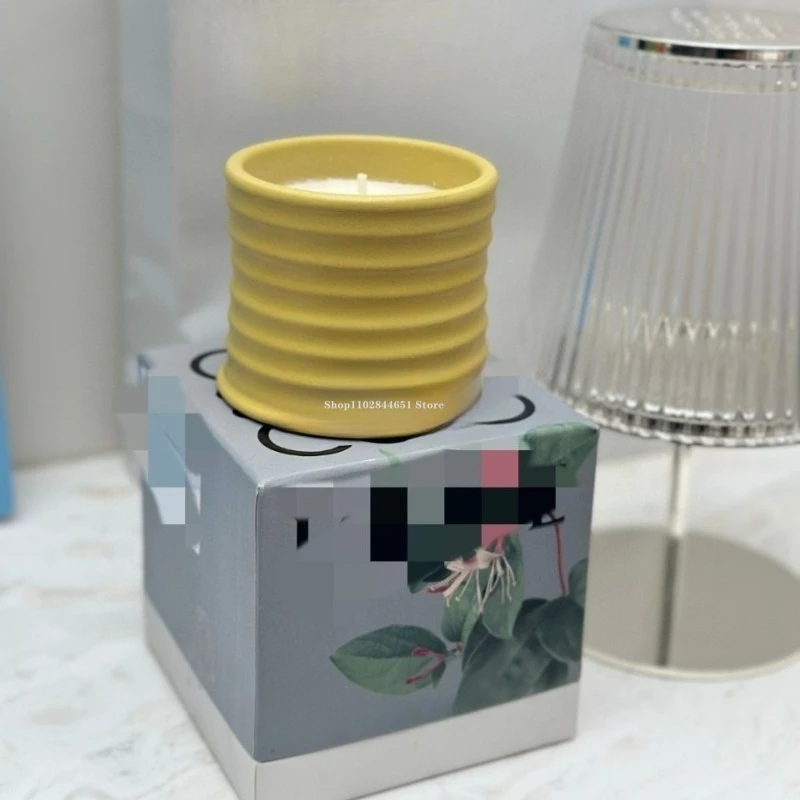 170 جرام هدية صندوق معبأ جرة السيراميك بسيط مخطط الروائح شمعة كوب المنزل الغلاف الجوي الداخلي العطر زخرفة شمعة #4