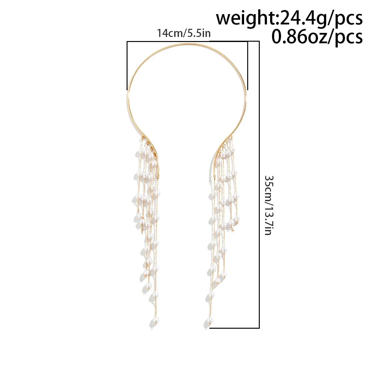 Sexy Goth Long Tassel Sequin Imitation Pearl Pendant Open Torques Choker Necklace for Women Vintage Chest Chain Wed Accessories