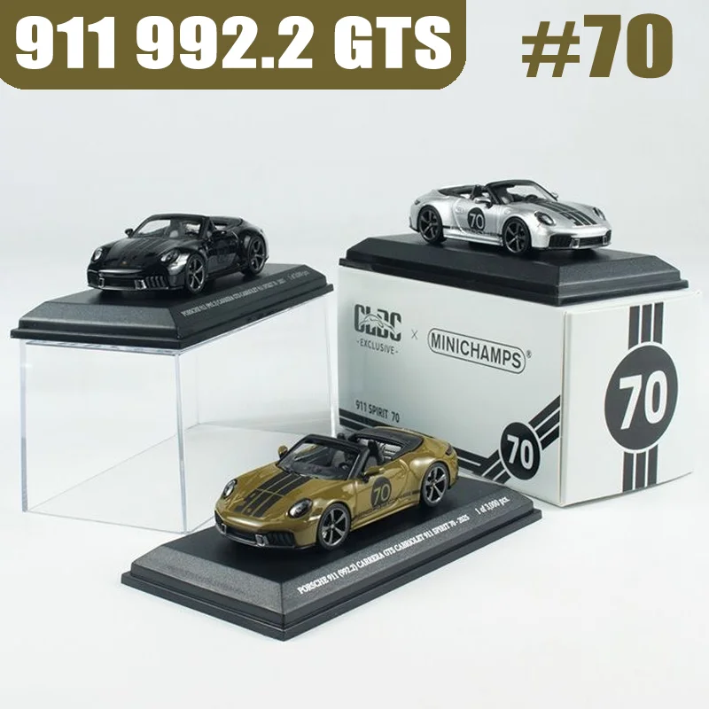 Minichamps 1/64 911 992.2 GTS # 70 2025 Metalowy model pojazdu ze stopu, odlewany ciśnieniowo, kolekcja, prezent na Boże Narodzenie dla chłopca