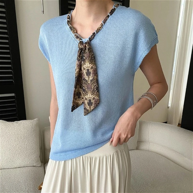 Damen-Oberteile V-Ausschnitt Kurzarm Sexy Y2k Streetwear Regulär Lässig Einfarbig Elegante Arbeits-T-Shirts Gestrickt Slim Fit 2026 Sommer