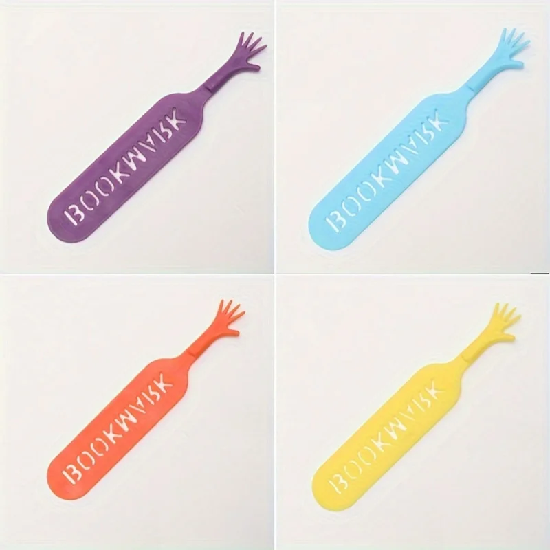4 Pcs，Creative Small Hand Bookmark Set, 4 Colors - Perfect for Book Lovers, Suitable for Schools and Offices