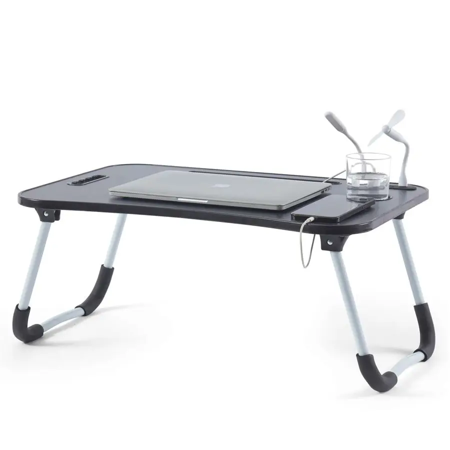 

Складной портативный столик для ноутбука, подставка для кровати, дивана, работы, чтения и письма, столик для ноутбука с USB-портами, большой поднос для ноутбука.